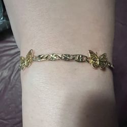 Cute Gold Plates Bitterly Bracelet Size 7