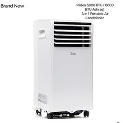 Brand New Midea  5000BTU (8000 BTU ASHRAE) 3  in 1 Portable Air Conditioner 