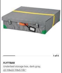 Set of Two FLYTTBAR Ikea Underbed Dark Gray Storage Boxes
