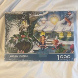 1000 Piece Winter Art Jigsaw Puzzle Interlocking Multicolor Cardboard
