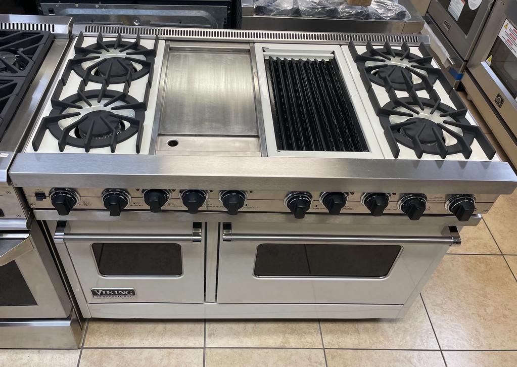 Viking 48” Dual Fuel Range White Stainless Steel