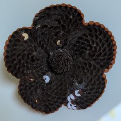Vintage brown Sequin Flower Brooch Approximately 3&quot; 