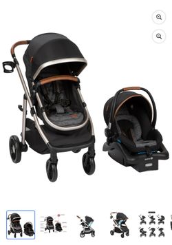 Monbebe 6-in-1 Modular Travel System, Black & Gold, Infant & Toddler, Unisex  Xa