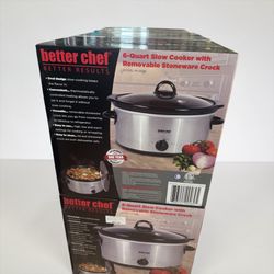 Better Chef 6-Quart Slow Cooker with Removable Stoneware Crock | IM-469S