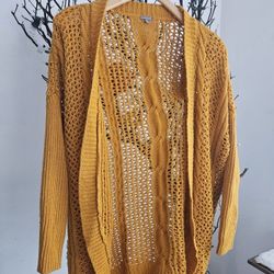 Charlotte Russe Mustard Cardigan, Size L