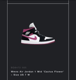 Air Jordan 1 Mid “Cactus Flower” Women’s 7