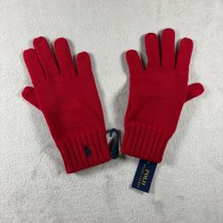 Polo Ralph Lauren Polo Bear Gloves Size 8-20 Fall Red NWT!