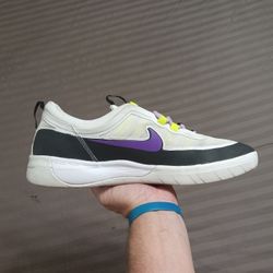 Nike SB Nyjah Huston Free 2 Men's 12 Low White Black Purple Skateboard Shoes