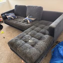 Moving Sale: Velvet Sectional, Houndstooth Chairs & Bar Stool – All for $200!