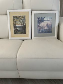 Set of 2 Framed Stained Glass Style Art Prints