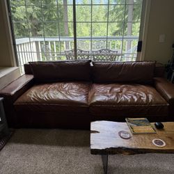 Restoration Hardware Leather Sofa