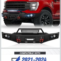 2021–2024 Ford F-150 Front Steel Bumper LED lights included 