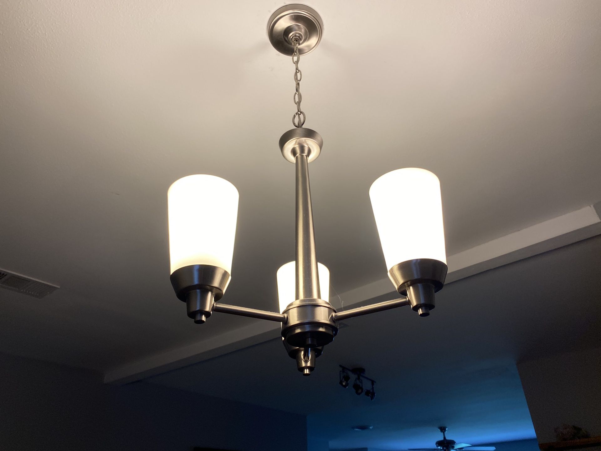 Chandelier, stainless steel, 3 lights (GU10 bulbs)