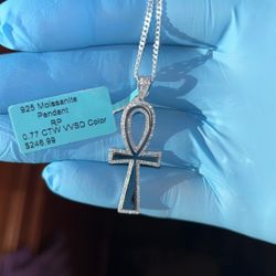 925 Silver / Moissanite Chain + Infinity Cross Pendant