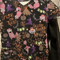 Halloween Scrub Top 