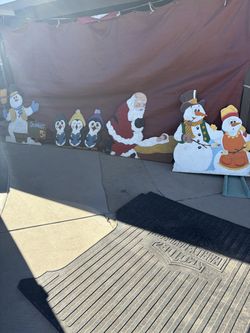 Handmade cut out Christmas yard displays