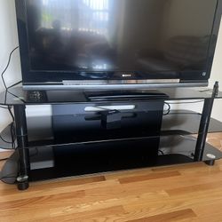 Beautiful Black Glass Tv Stand 