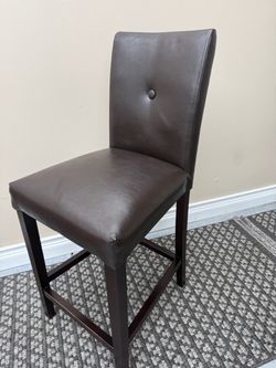 Brown Faux Leather Bar Stool