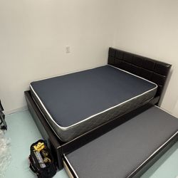 Full over twin size bed frame with mattresses