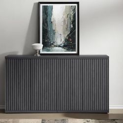 New in box set of 2 Buffet Cabinet with Storage Accent Sideboard Modern Credenza with Doors & Shelves Fluted Media Console Mid Century Coffee Bar Tabl