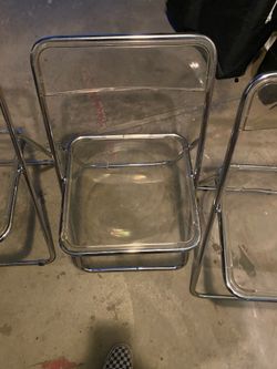 Vintage clear, acrylic folding chairs