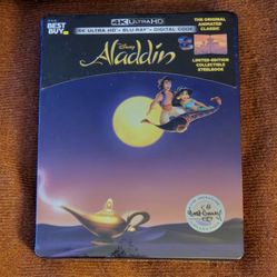NEW Disney Aladdin Signature Edition Best Buy Exclusive Steelbook 4K UHD Blu-ray Digital