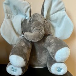 GUND Baby Animated Flappy The Elephant Plush Velvet Toy Sings & Plays Peek A Boo