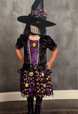 Girls Witch Halloween Costume with Hat