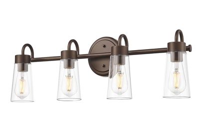 zeyu Modern Vanity Lighting Fixtures, 4 Light Fixtures for Bathroom Above Mirror, Oil Rubbed Bronze Finish with Clear Glass, ZTH108B-4W ORB