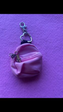 Heart shaped keychain mini pink pack back