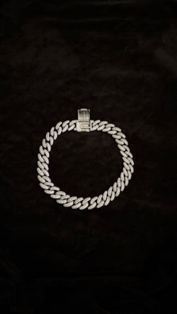 silver moissanite cuban link