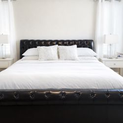 California King Tufted Upholstered Bed – Ready for Pickup