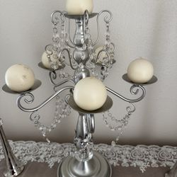 Silver candle holders