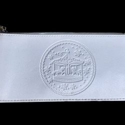 Estée Lauder Pleasures cosmetic bag with a carousel design.  9”x4”