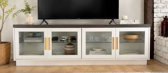70” Modern White TV Stand - Excellent Condition