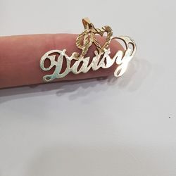 Daisy Name Plate 14k Gold