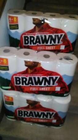 Brawny Paper Towels! Full Sheets! 4 double=8 regular rolls perÂ