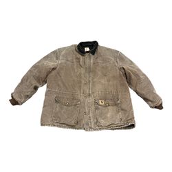 VTG Carhartt Brown Lined Ranch Chore Barn Coat Men 2X Made In USA