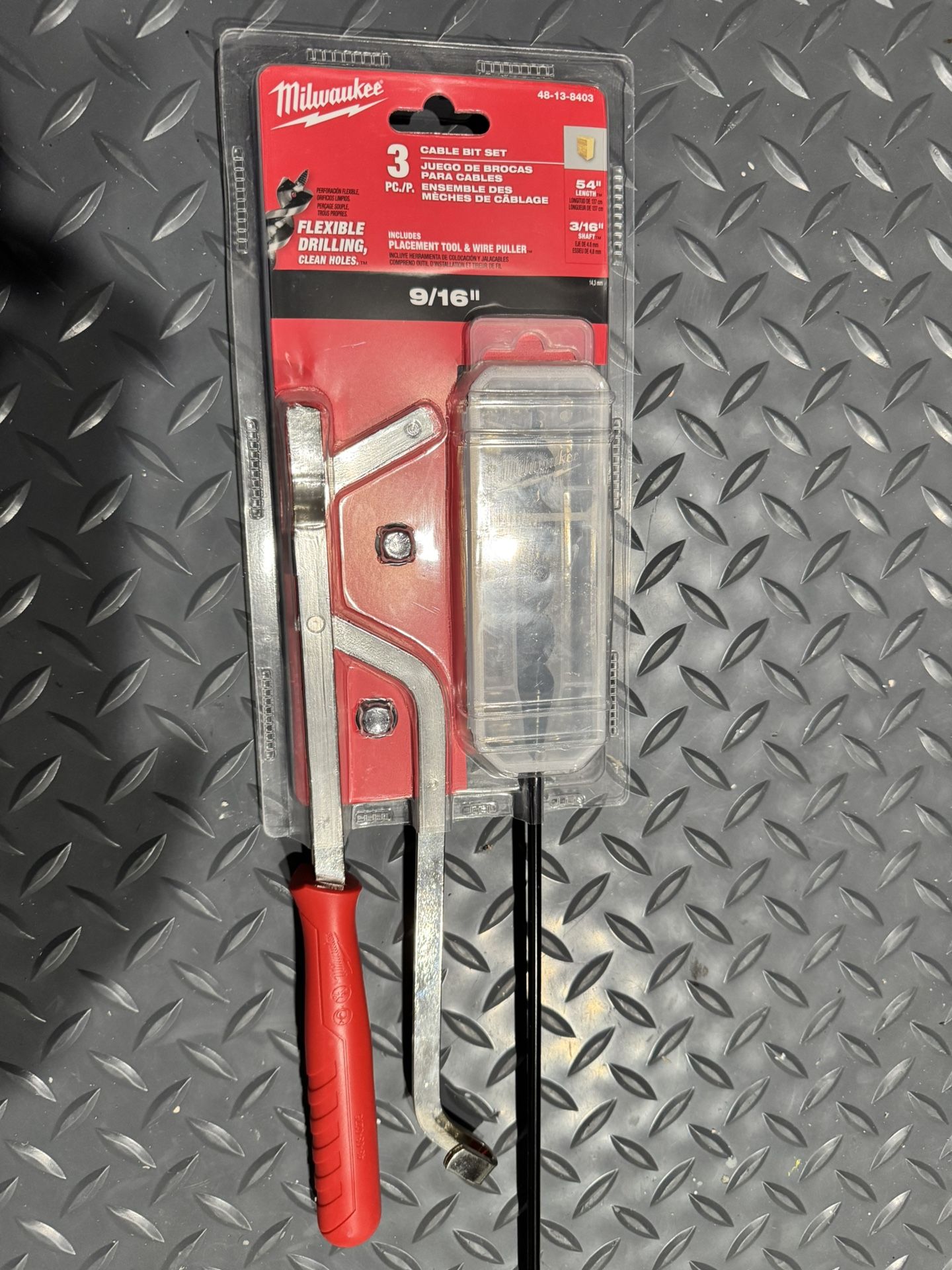 Milwaukee Flexible Cable Drill Bit Set With Placement Tool And Wire Puller