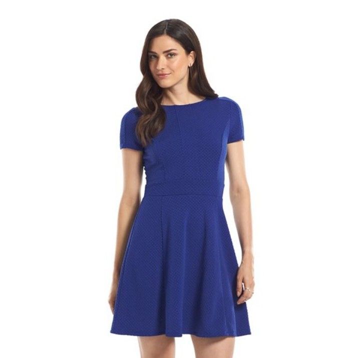 ELLE Royal Blue Dot Dress Size XS