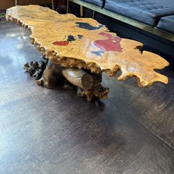 Burl Live Edge MCM Coffee Table