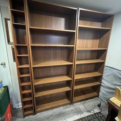 High End Real Wood Veneer Bookshelves 