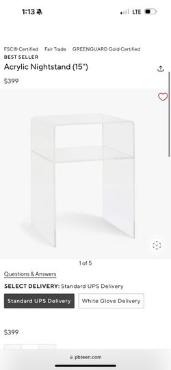 Pottery Barn Acrylic Side Table
