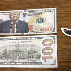 2 Bills: DONALD TRUMP 100 novelty