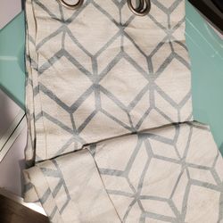 Green And White Curtains