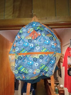 Kids backpack - construction vehicle theme