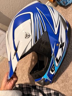 GLX Motocross Off-Road Helmet Blue White