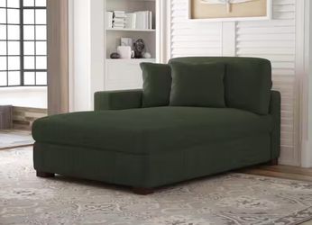 Uixe Green or white Corduroy Polyester Right or left Arm Facing Sectional Chaise Lounge饿