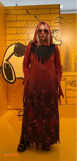 Red and Black Skull Halloween Costume Robe