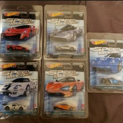 Hot Wheels Speed Machines Premium Set In Sterling Protectors Mint Condition